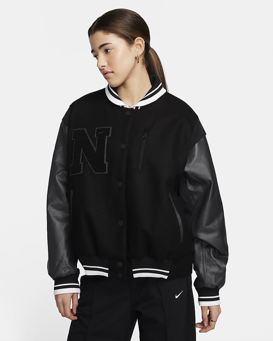 Nike Sportswear Women s Oversized Wool Destroyer Jacket. Nike